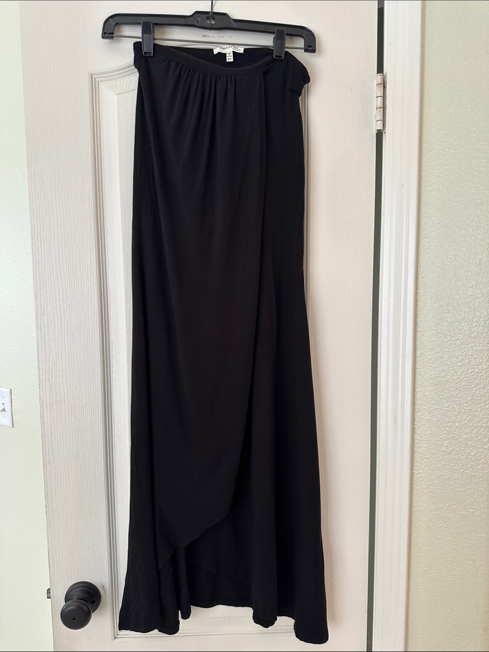 Black Maxi Skirt with Wrap Front